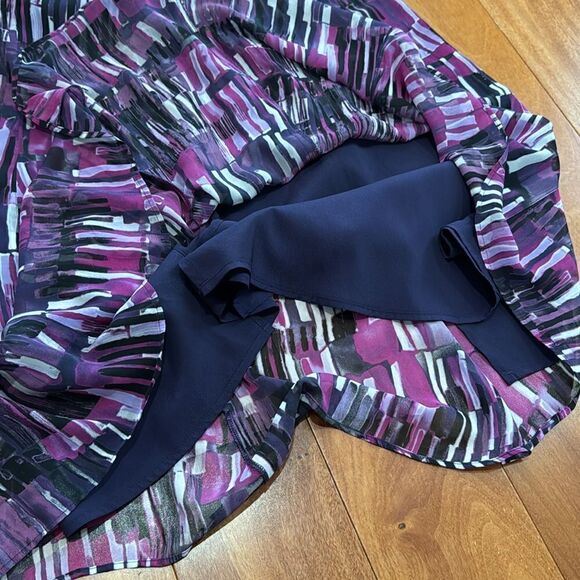 Ann Taylor Women's White and Purple Skirt size 8 - Picture 4 of 10